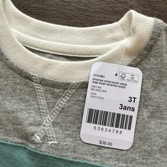 NWOT Roots Rugby Dress, Size 3T - Picture 3 of 4